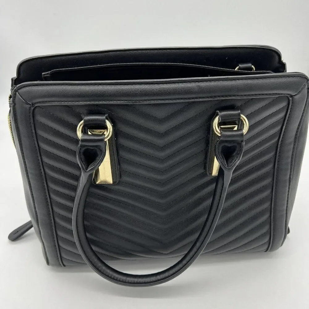 Aldo Black Top Handle Handbag Gold hardware No Cross Strap